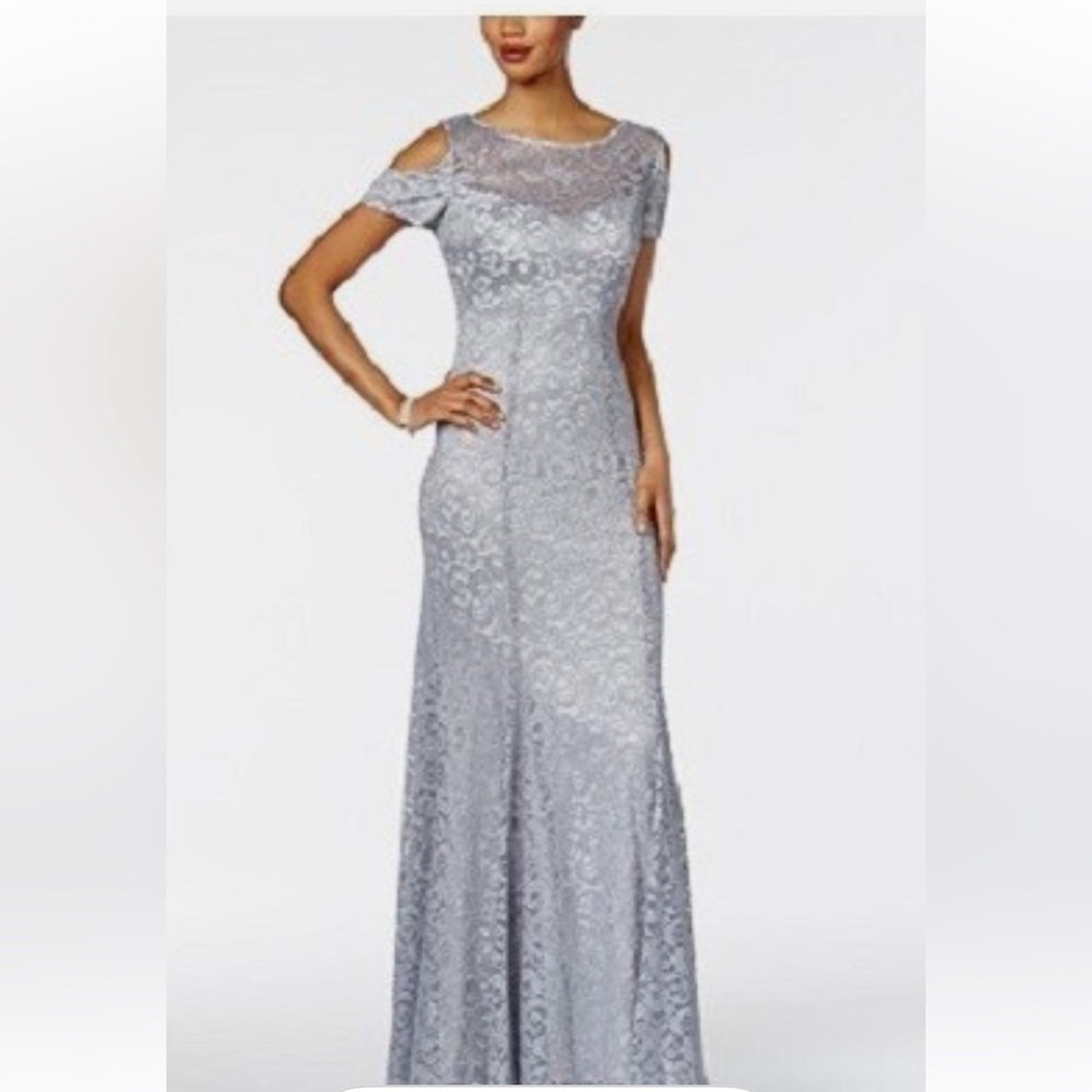 R & M Richards Formal Empire Waist Lace Maxi Dress Size 8